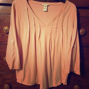 Sundance Coral V-Neck Three Quarter Sleeve Shirt